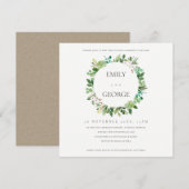 KRAFT SUCCULENT WREATH FAUNA COUPLES SHOWER INVITE BEDANKKAART (Voorkant / Achterkant)