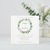 KRAFT SUCCULENT WREATH FAUNA COUPLES SHOWER INVITE BEDANKKAART (Staand voorkant)