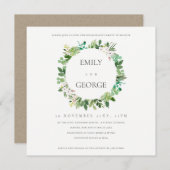 KRAFT SUCCULENT WREATH FOLIAGE VERLOVING INVITE BEDANKKAART (Voorkant / Achterkant)
