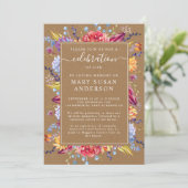 Kraft Succulents Celebration of Life Memorial Kaart (Staand voorkant)