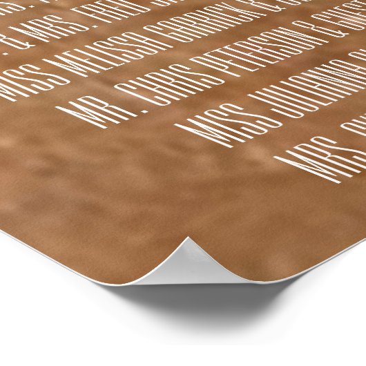 Kraft Sunflower Autumn 9 Seating Table Wedding Poster (Hoek)