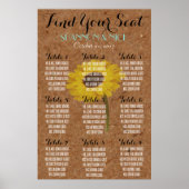 Kraft Sunflower Autumn 9 Seating Table Wedding Poster (Voorkant)