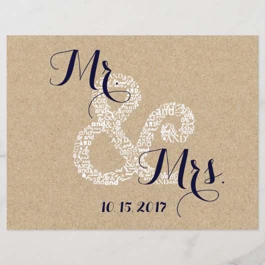 Kraft Sunflower Bride Wedding Program Flyers (Voorkant)