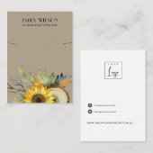 KRAFT SUNFLOWER HERFST KETTING BRACELET DISPLAY VISITEKAARTJE (Voorkant / Achterkant)