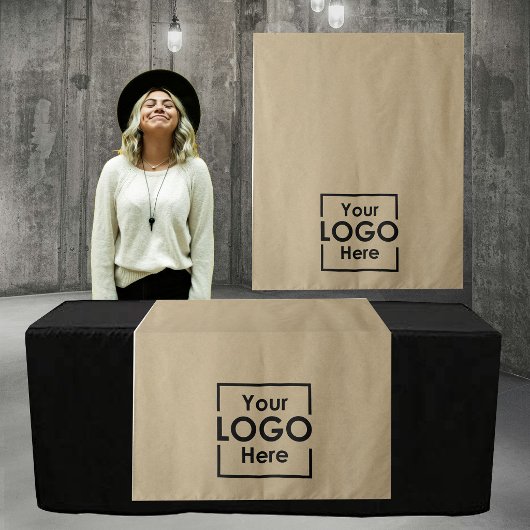 Kraft Table Runner Banner Business Logo Events Wandkleed