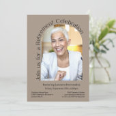 Kraft Tan Simple Photo Arch Pensioenfeest Kaart (Staand voorkant)