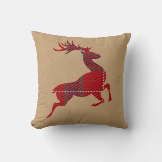 Kraft & Tartan Reindeer Red ID589 Kussen (Voorkant)