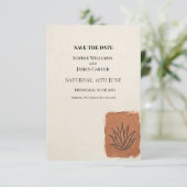 Kraft Terracotta Bruiloft Save The Date (Staand voorkant)