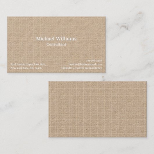 Kraft Trendy Checkered Pattern Modern Geometric Visitekaartje (Voorkant / Achterkant)