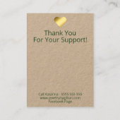 Kraft Tropical Leaves Ketting & Oorbel Display Visitekaartje (Achterkant)