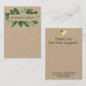 Kraft Tropical Leaves Ketting & Oorbel Display Visitekaartje (Voorkant / Achterkant)