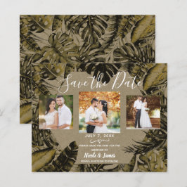 Kraft Tropical Palm Leaves Wedding Save the Date