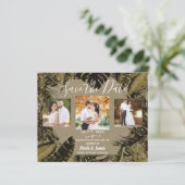 Kraft Tropical Palm Leaves Wedding Save the Date (Staand voorkant)