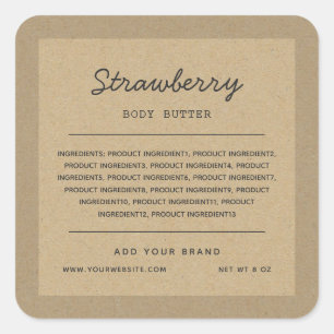 Kraft van de Grens van de Lijst van de Ingrediënte Vierkante Sticker