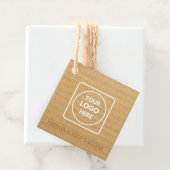Kraft vierkante hanglabel met touwtje bedankjes labels (In situ)
