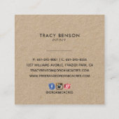 Kraft-Visitekaartje | Kip illustratie Vierkante Visitekaartje (Achterkant)