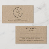 Kraft visitekaartje voor honden- en kattenafdrukke (Voorkant / Achterkant)