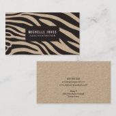 KRAFT-Visitekaartjes voor Zebra Print Designer Visitekaartje (Voorkant / Achterkant)