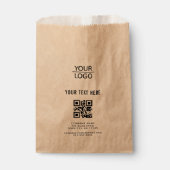 Kraft Voeg je Logo QR Code Aangepaste Tekst Promot Bedankzakje (Voorkant)