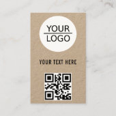 Kraft Voeg je Logo QR Code aangepaste tekstpromoti Visitekaartje (Voorkant)