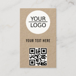 Kraft Voeg je Logo QR Code aangepaste tekstpromoti Visitekaartje