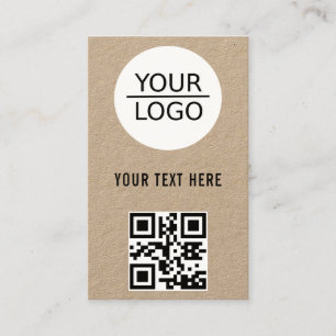 Kraft Voeg je Logo QR Code aangepaste tekstpromoti Visitekaartje