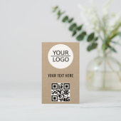 Kraft Voeg je Logo QR Code aangepaste tekstpromoti Visitekaartje (Staand voorkant)
