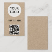 Kraft Voeg je Logo QR Code aangepaste tekstpromoti Visitekaartje (Voorkant / Achterkant)