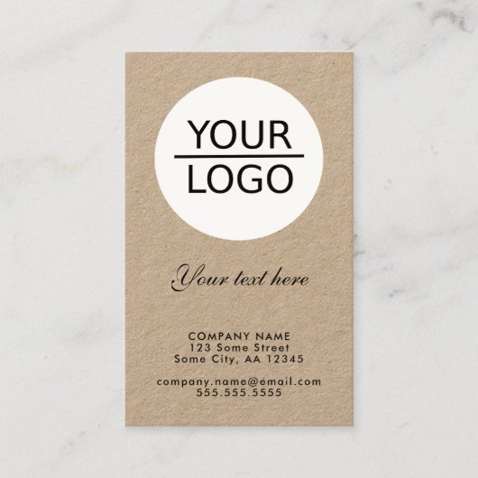 Kraft Voeg je Logo toe met Aangepaste tekstpromoti Visitekaartje (Voorkant)