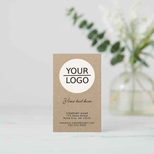 Kraft Voeg je Logo toe met Aangepaste tekstpromoti Visitekaartje (Staand voorkant)