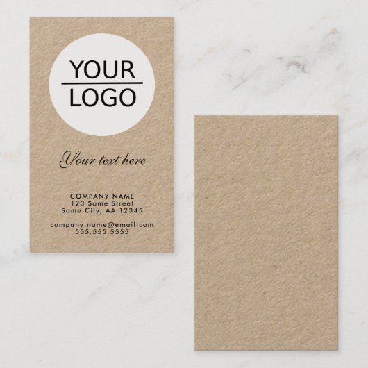 Kraft Voeg je Logo toe met Aangepaste tekstpromoti Visitekaartje (Voorkant / Achterkant)