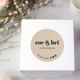 Kraft Voeg je Logo toe Ronde Sticker