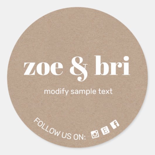 Kraft Voeg je Logo toe Ronde Sticker (Voorkant)