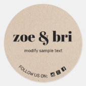 Kraft Voeg je Logo toe Ronde Sticker (Voorkant)