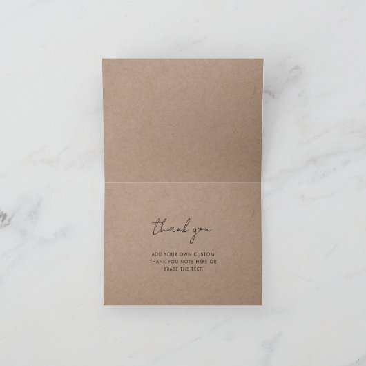 Kraft Voeg uw eigen aangepaste Logo bedrijf toe Bedankkaart (Binnen)