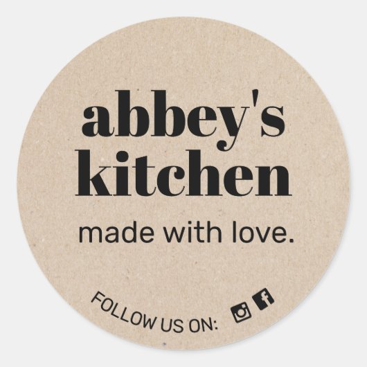 Kraft Voeg uw Logo Baked Goods toe Ronde Sticker (Voorkant)