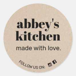 Kraft Voeg uw Logo Baked Goods toe Ronde Sticker