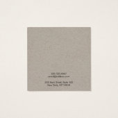 Kraft voegt Logo Ketting en oormergkaart toe Vierkante Visitekaartjes (Achterkant)
