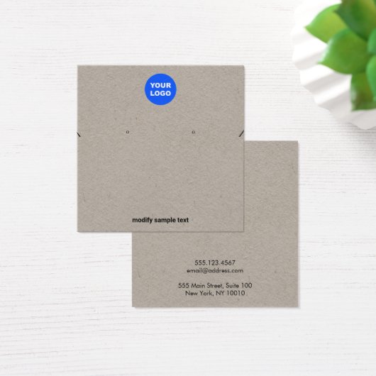 Kraft voegt Logo Ketting en oormergkaart toe Vierkante Visitekaartjes (Bureau)