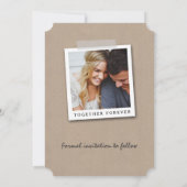 Kraft voor het land Rustic | Aangepaste foto slaat Save The Date (Achterkant)