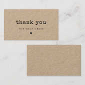kraft voor schrijfmachines Hartelijk dank voor uw  Visitekaartje (Voorkant / Achterkant)