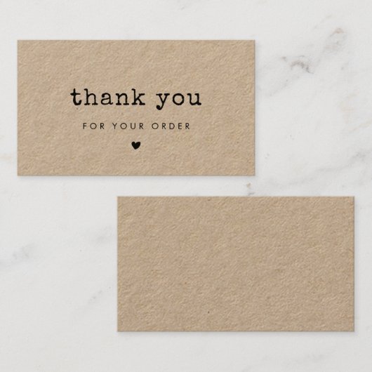 kraft voor schrijfmachines Hartelijk dank voor uw  Visitekaartje (Voorkant / Achterkant)