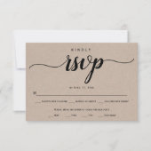 Kraft voor scriptkalligrafie, ritueel huwelijk RSVP kaartje (Voorkant)