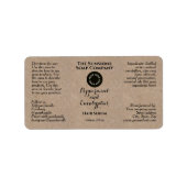 Kraft w curly text add logo dropper bottle label (Voorkant)