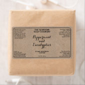 Kraft w curly text cosmetics bottle label (Insitu)