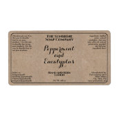 Kraft w curly text cosmetics bottle label (Voorkant)