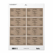 Kraft w curly text cosmetics bottle label (Full Sheet)