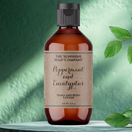 Kraft w curly text cosmetics bottle label 