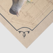 Kraft Warbler Bird Birdhouse Border Decoupage Tan Tissuepapier (Detail)