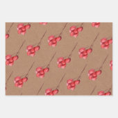 Kraft-Waterverf Berry en Greenery Leaf Inpakpapier Vel (Voorkant)